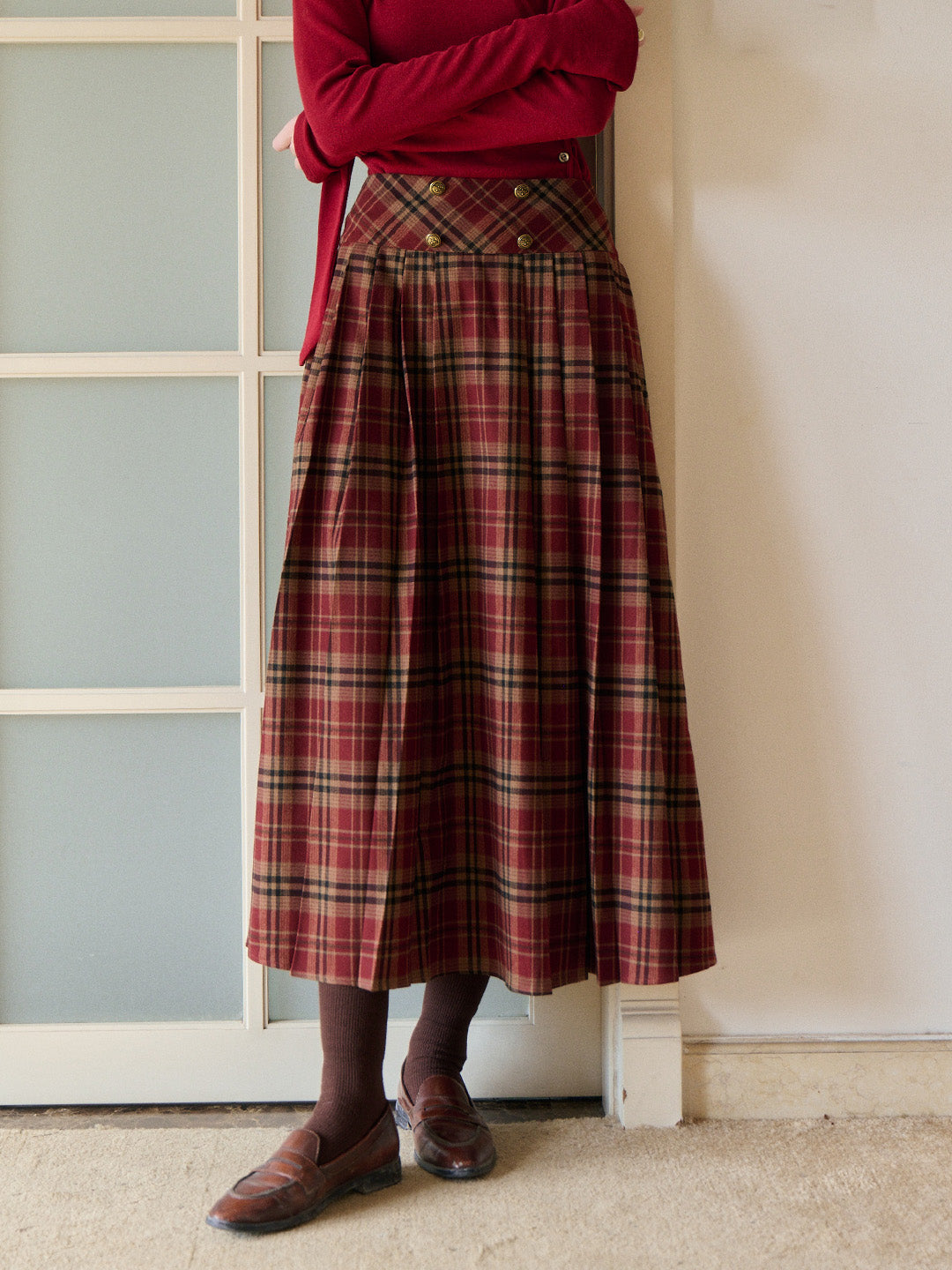 Georgina A-Line Plaid Skirt