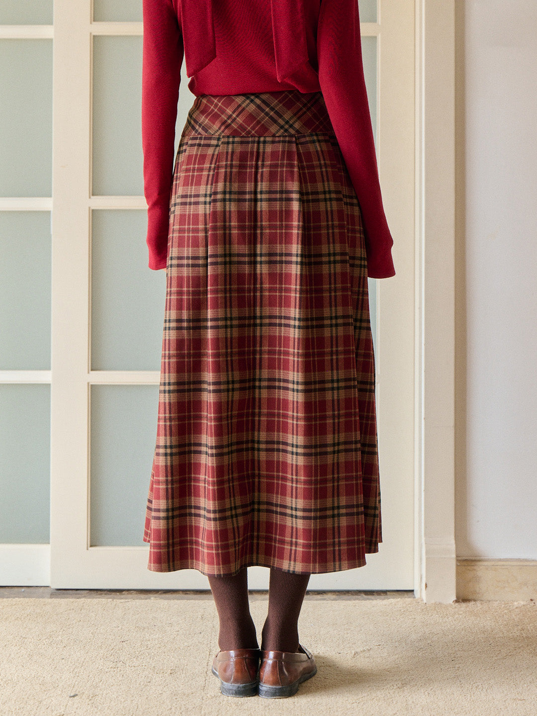 Georgina A-Line Plaid Skirt