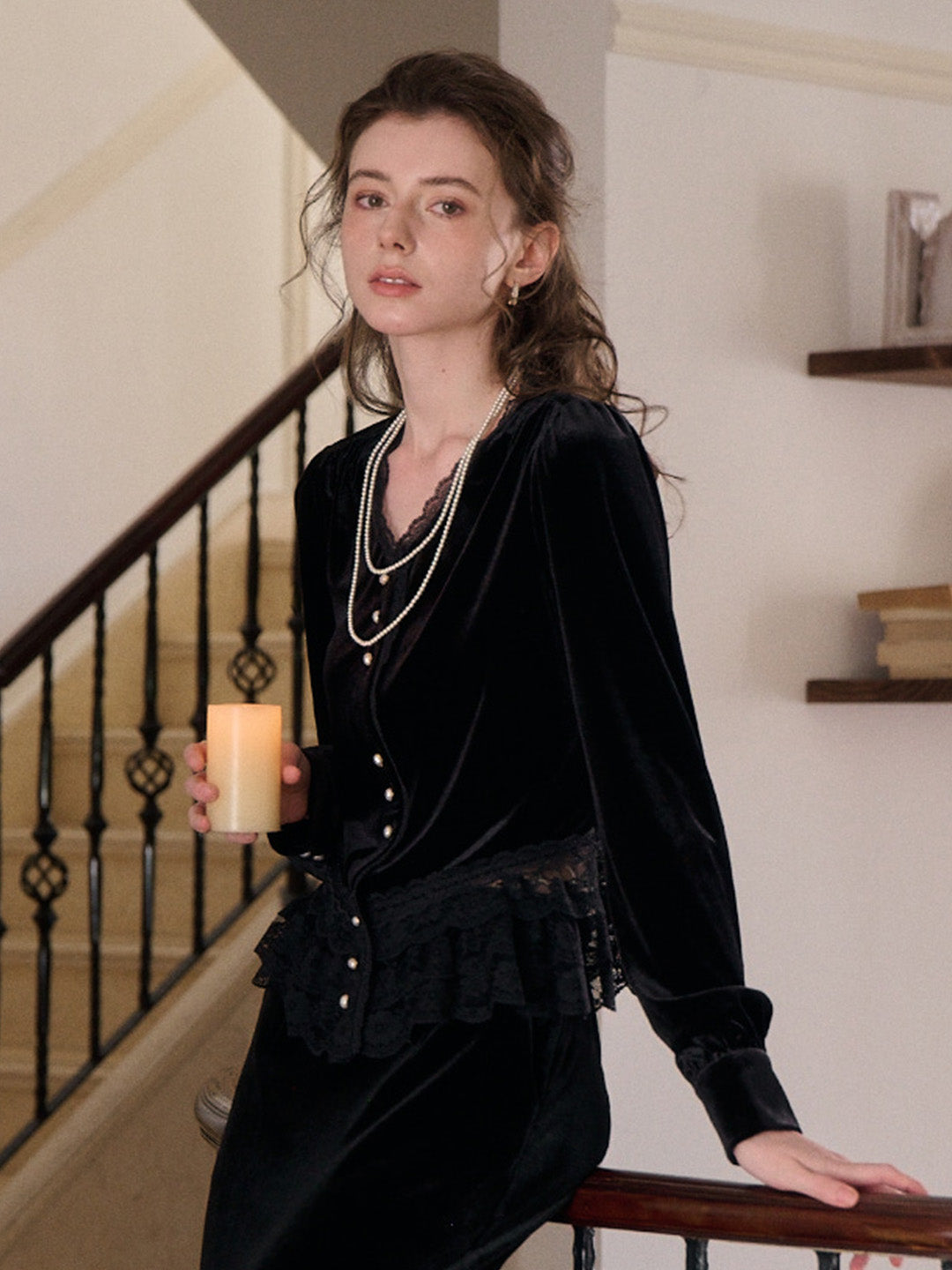 Theodora V-Neck Hollow Blouse