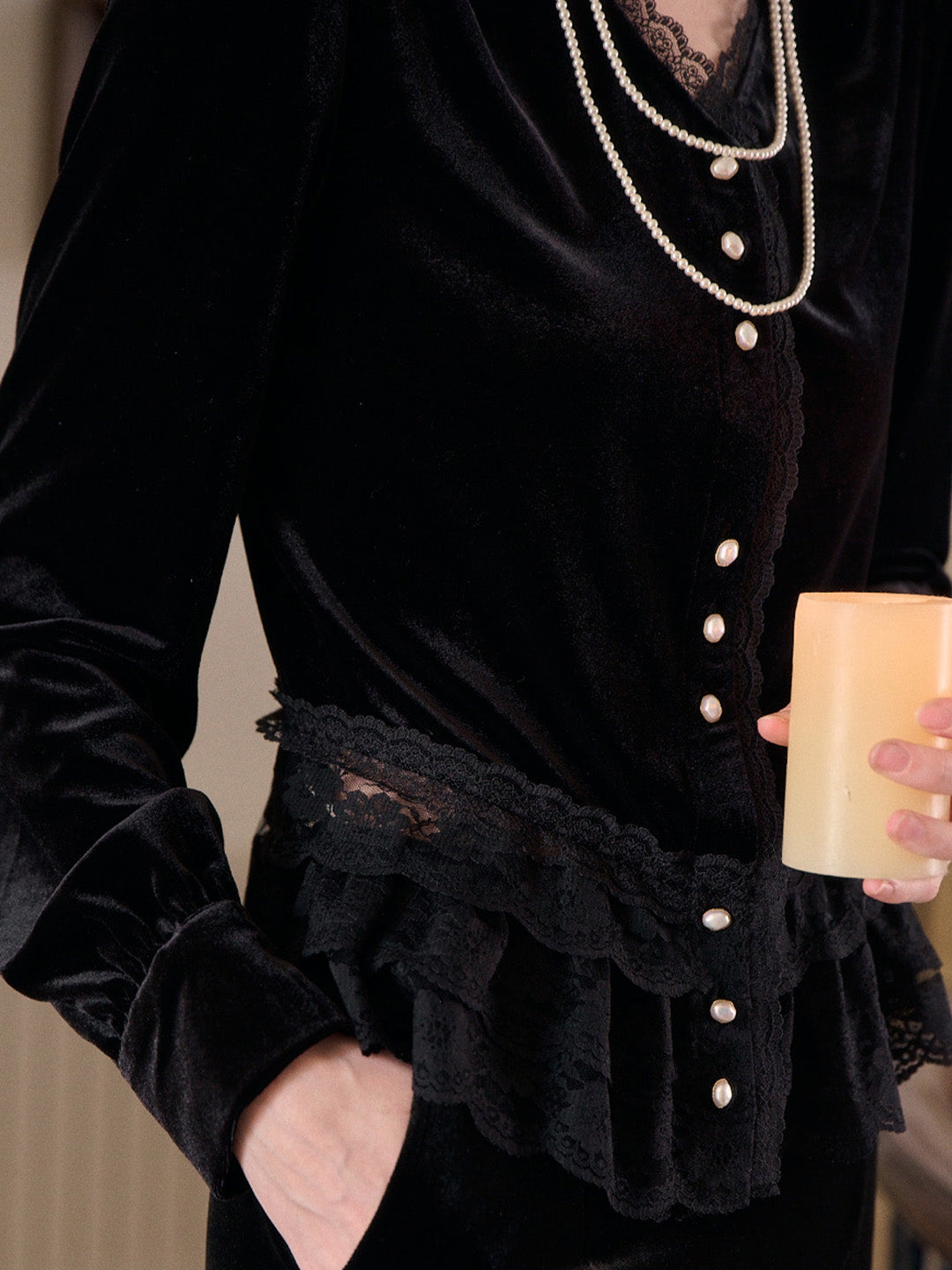 Theodora V-Neck Hollow Blouse