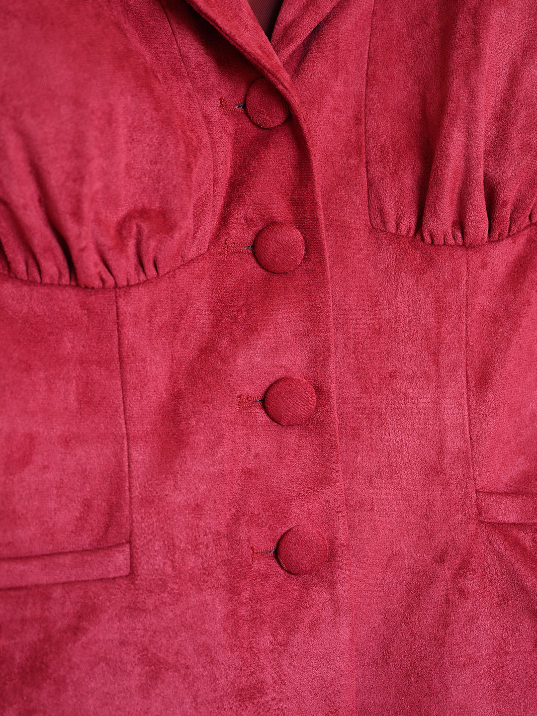 Della V-Neck Red Blazer