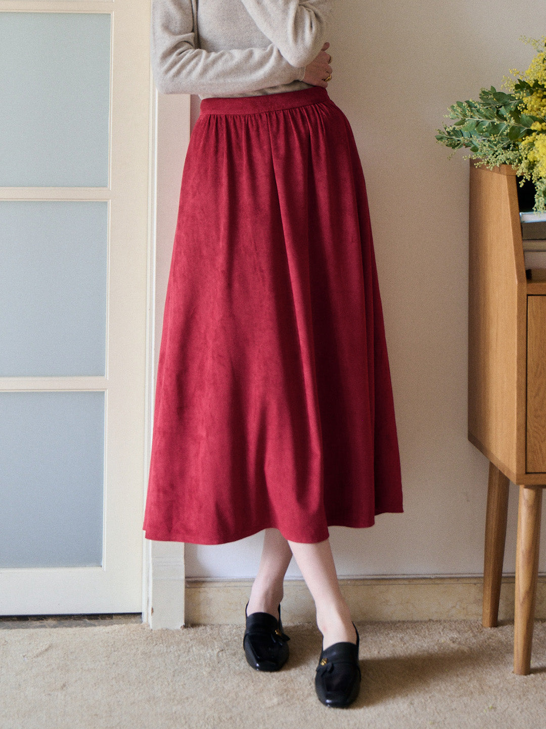 Della Retro Red Skirt
