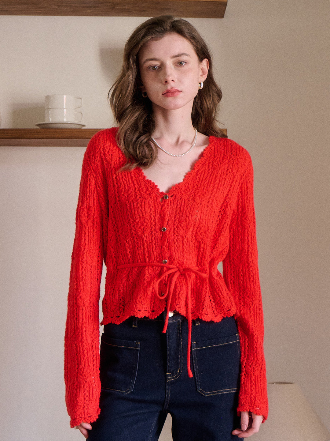 Yaretzi V-Neck Knit Wool Top