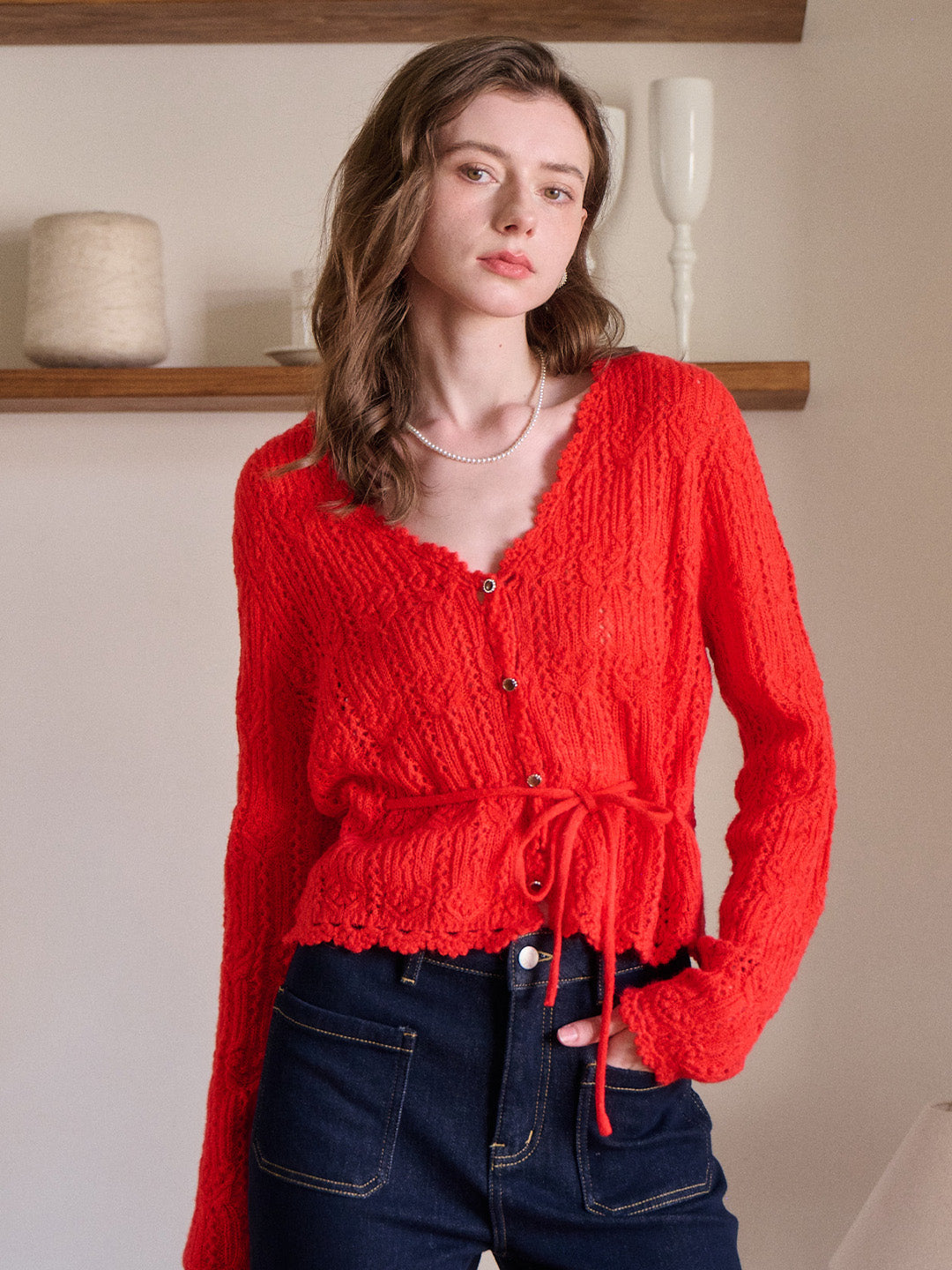 Yaretzi V-Neck Knit Wool Top