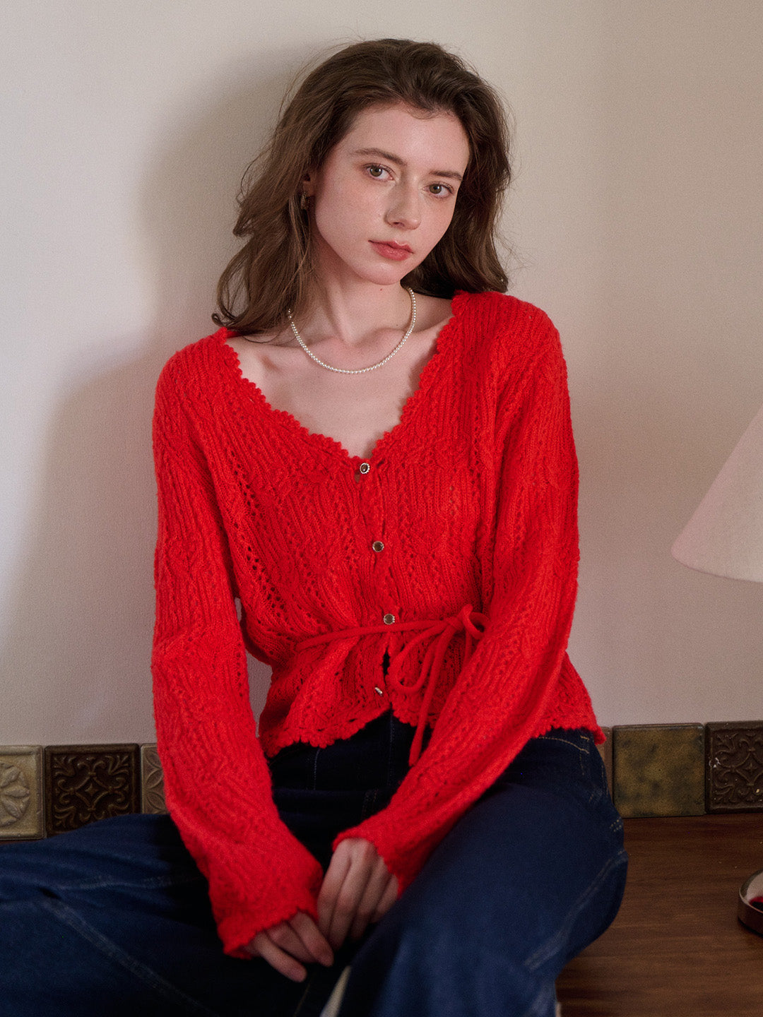 Yaretzi V-Neck Knit Wool Top