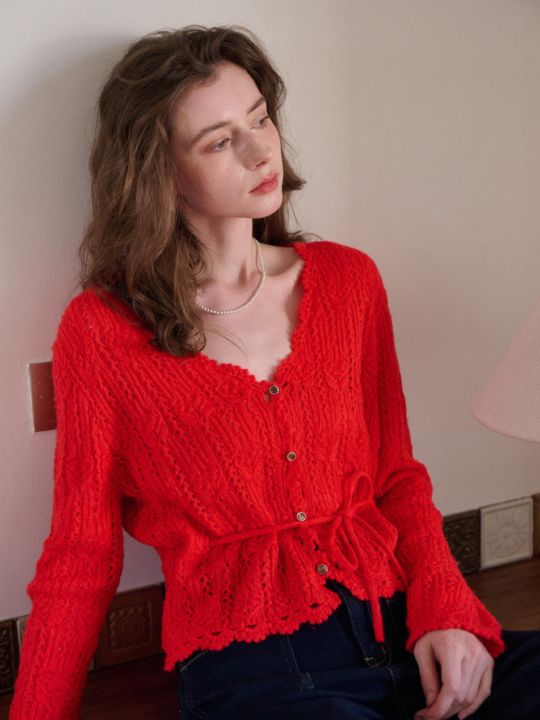 Yaretzi V-Neck Knit Wool Top
