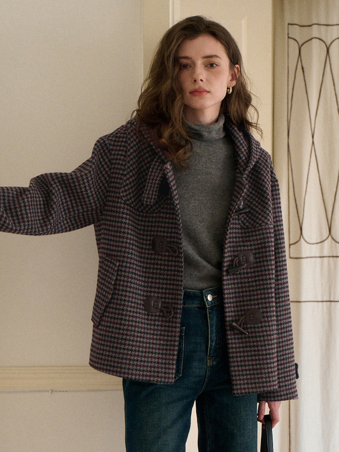 Kylee Houndstooth Wool Jacket