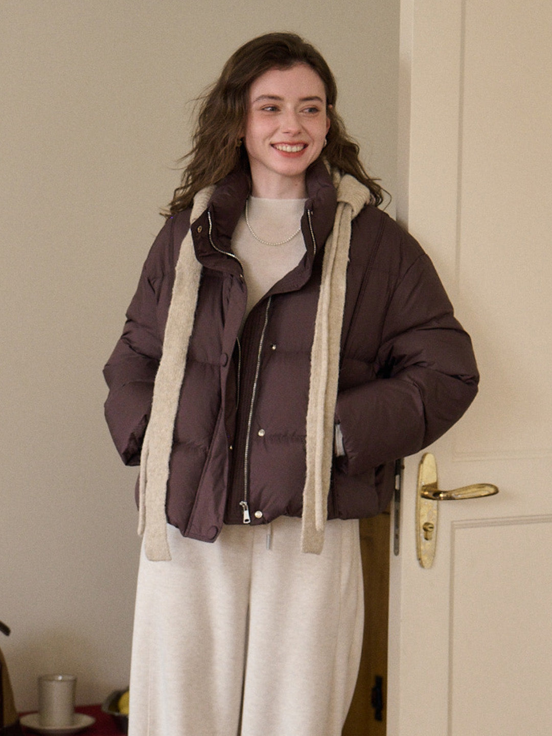 Maisy Stand Collar Short Down Jacket