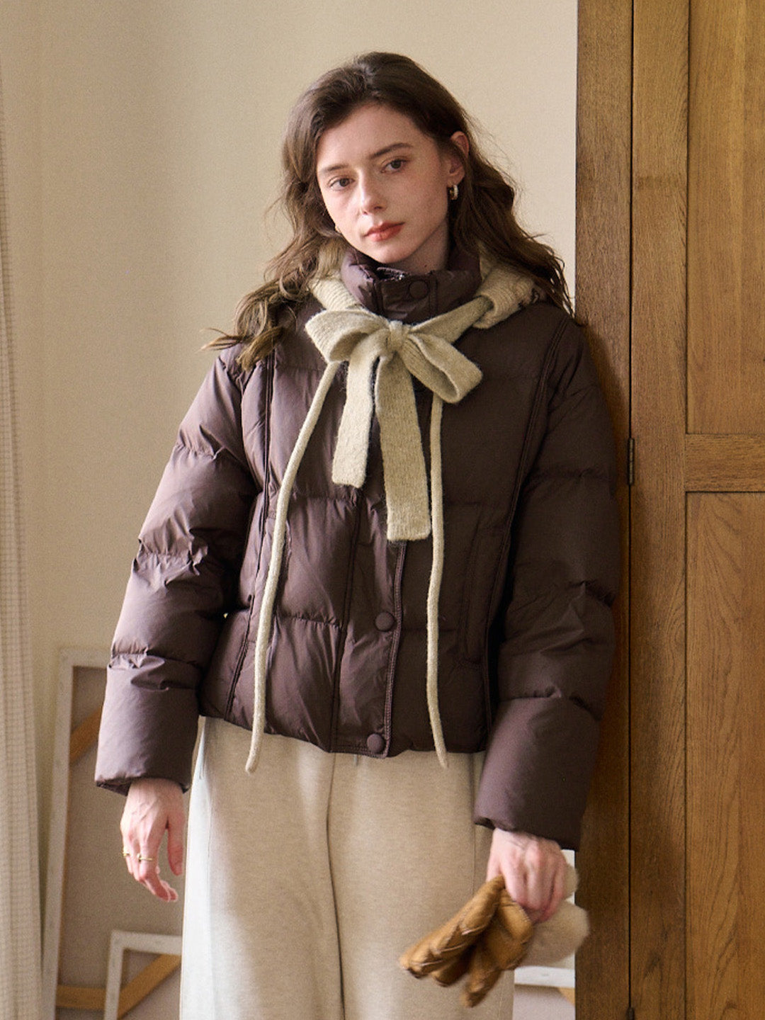 Maisy Stand Collar Short Down Jacket