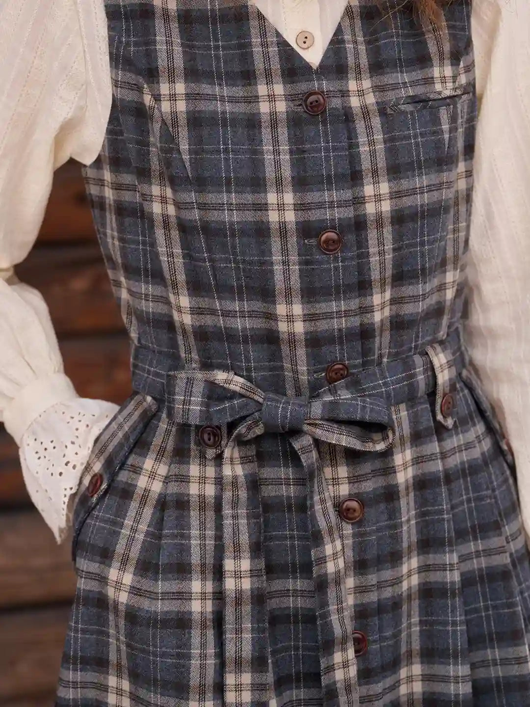 Azaria V-Neck Plaid Dress