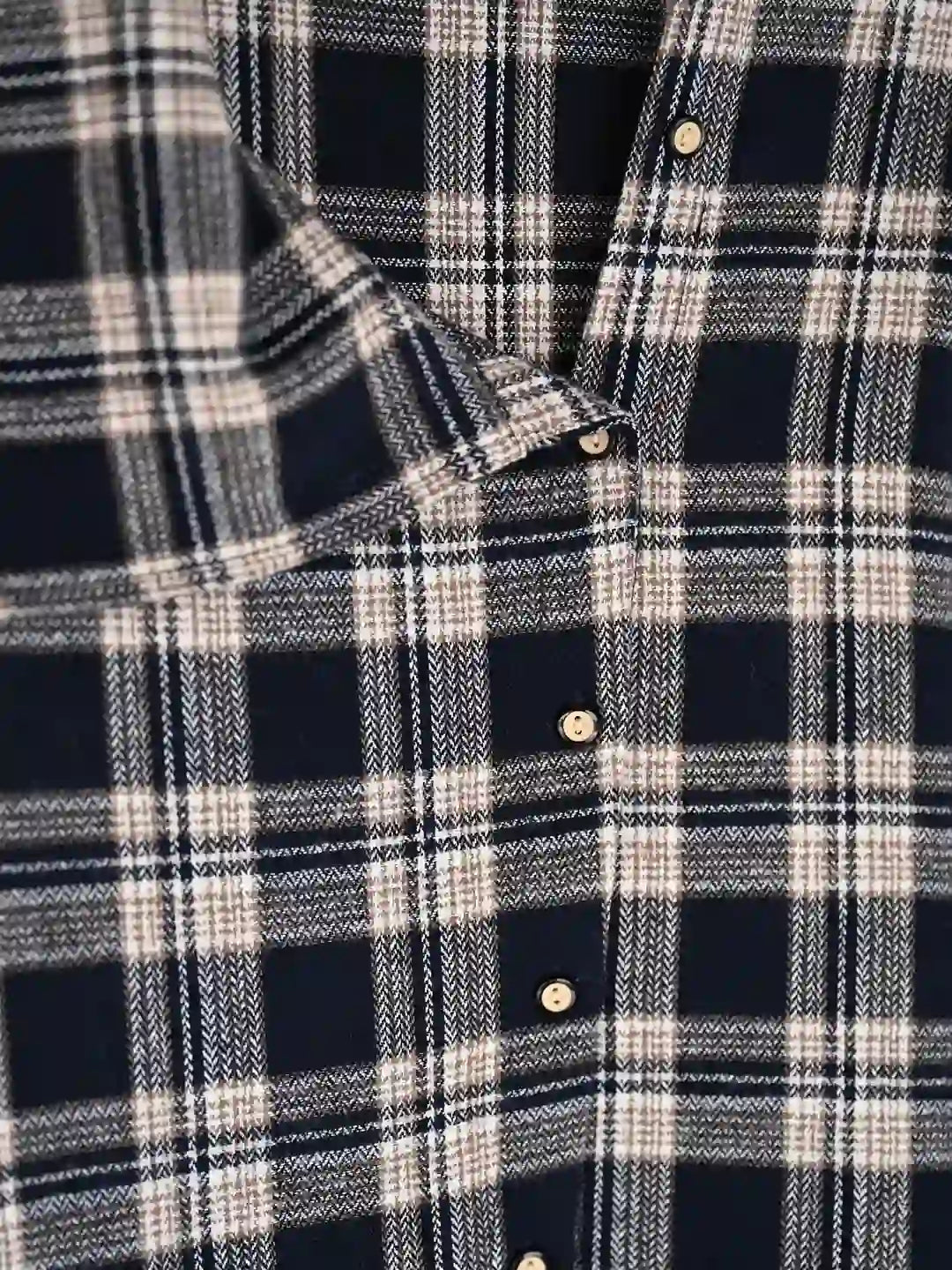 Samira Slanted Placket Plaid Cotton Blouse