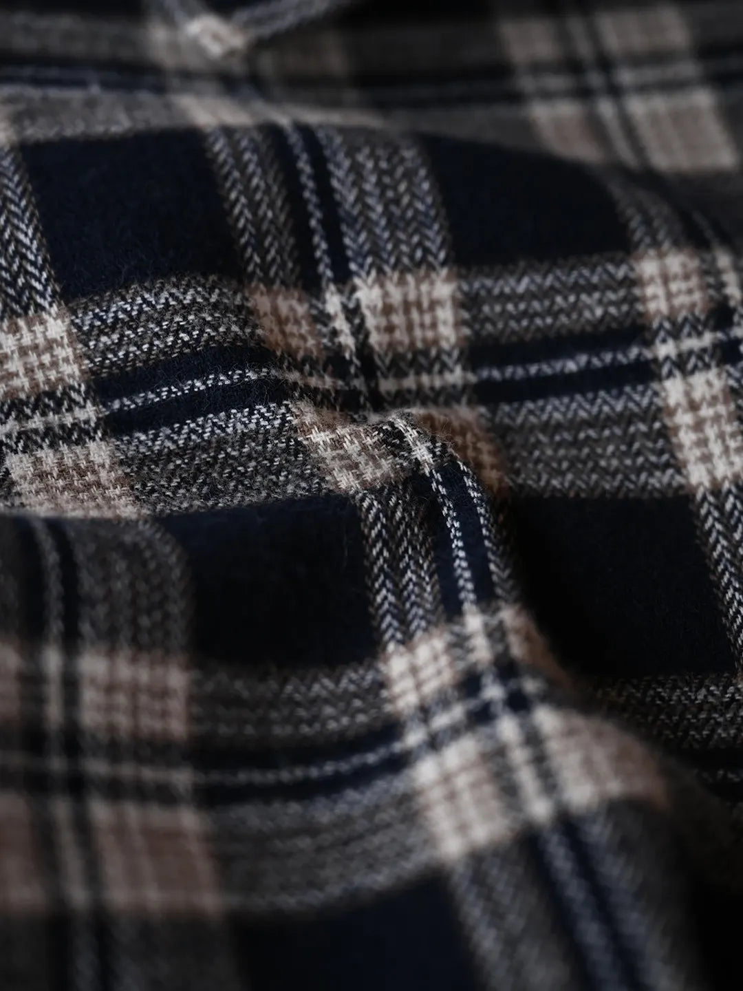 Samira Slanted Placket Plaid Cotton Blouse