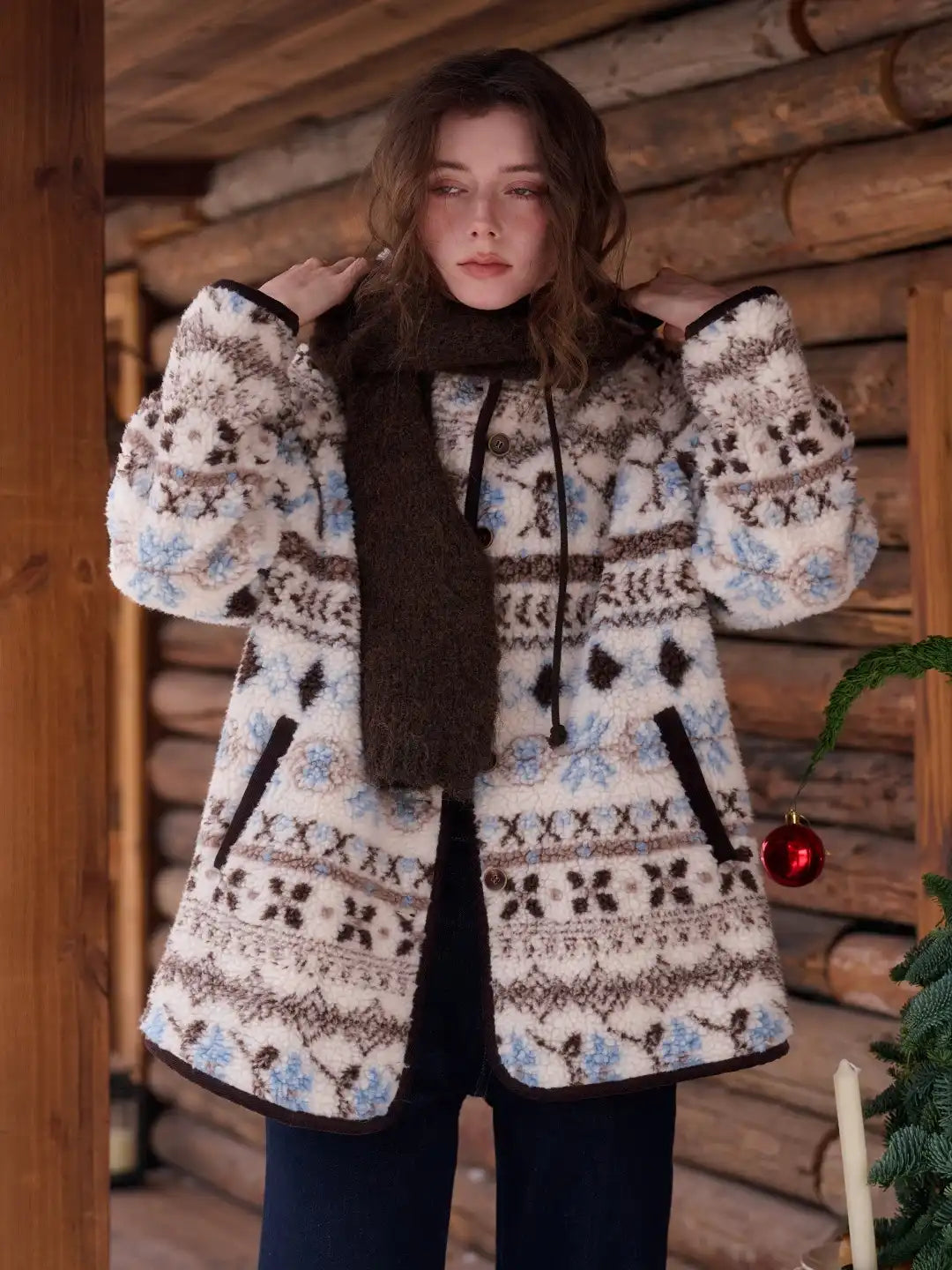 Nyomi Fair Isle Hoodie Coat