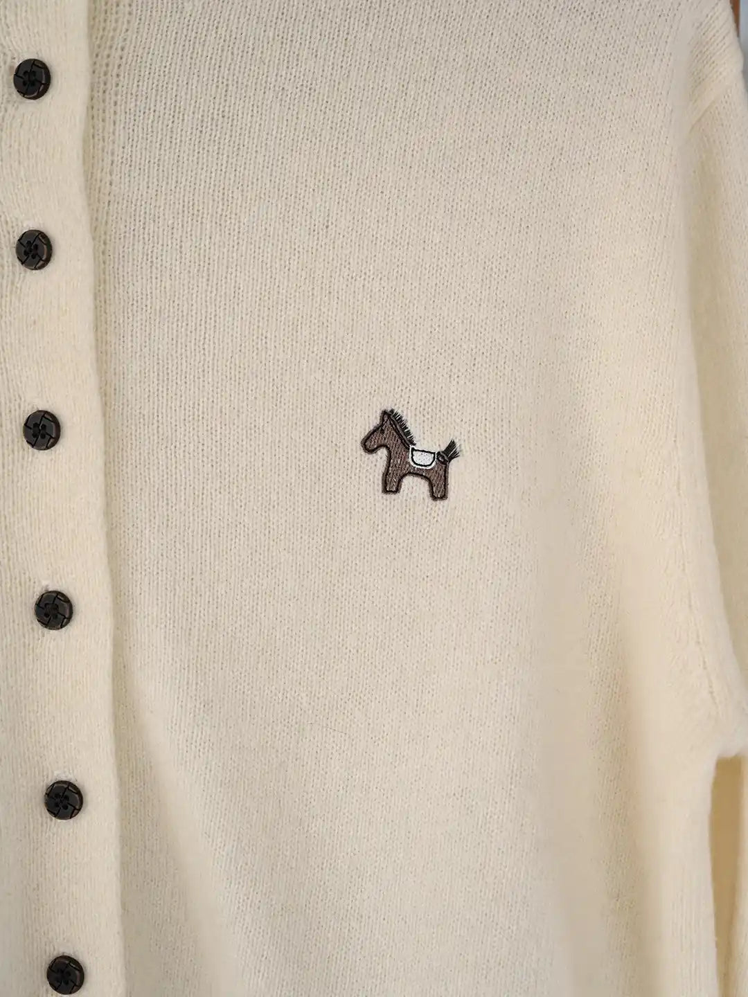 Araceli Round Neck 100% Wool Cardigan