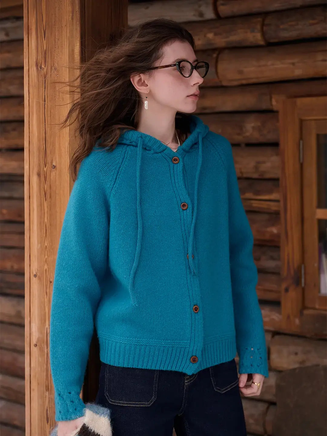 Kori 100% Wool Hoodie Cardigan