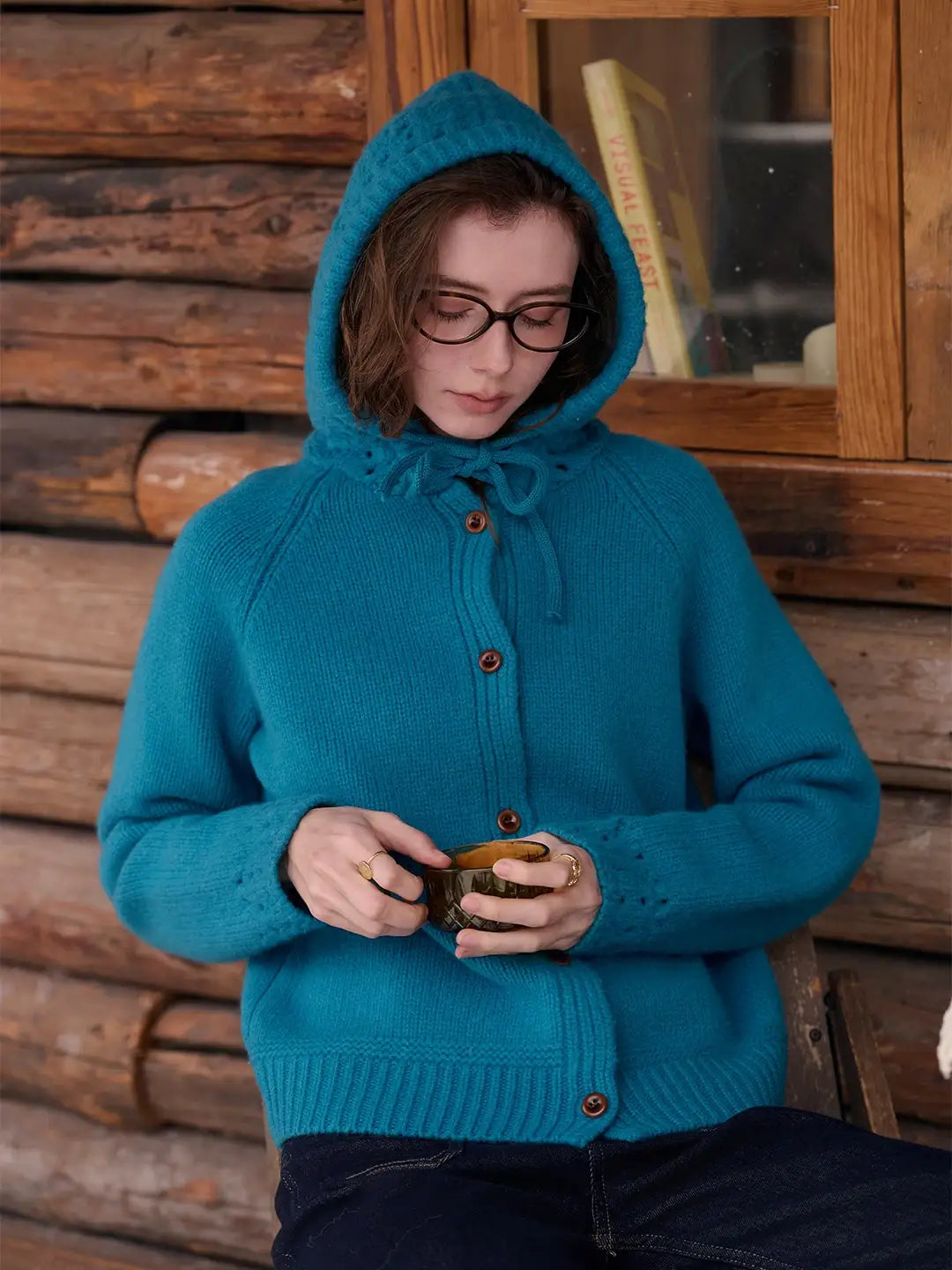 Kori 100% Wool Hoodie Cardigan