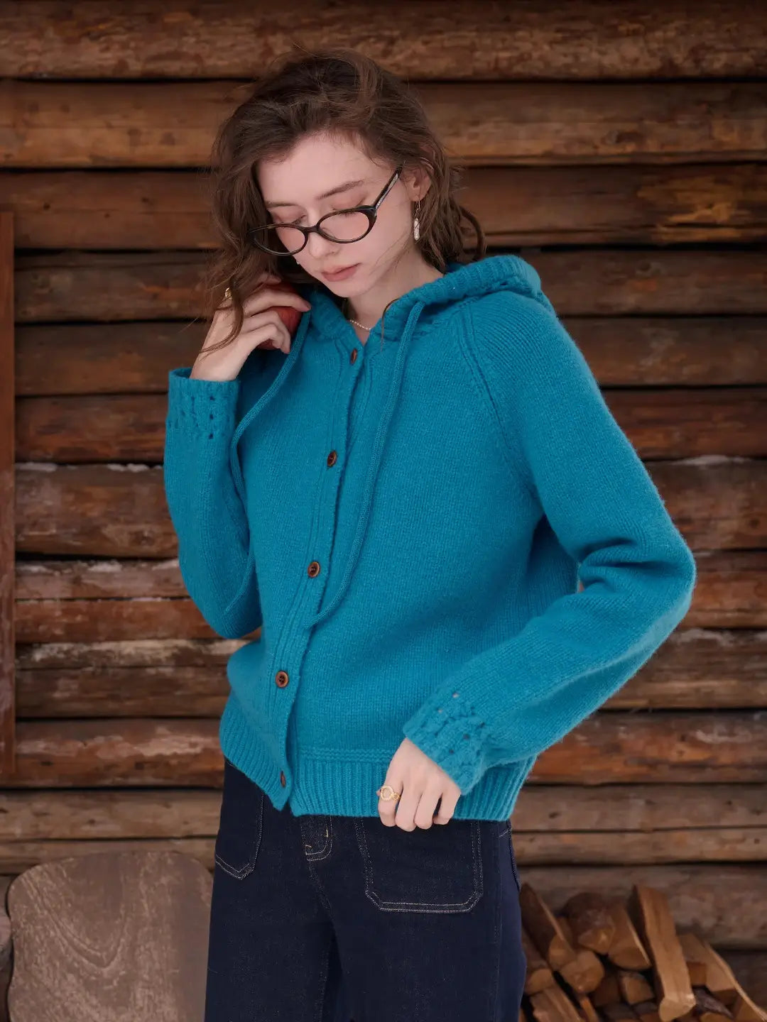 Kori 100% Wool Hoodie Cardigan