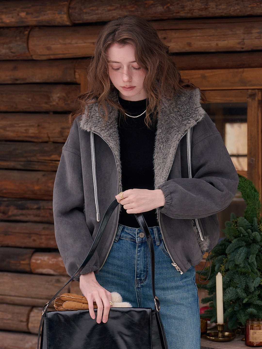 Emberlynn Shearling Short Coat