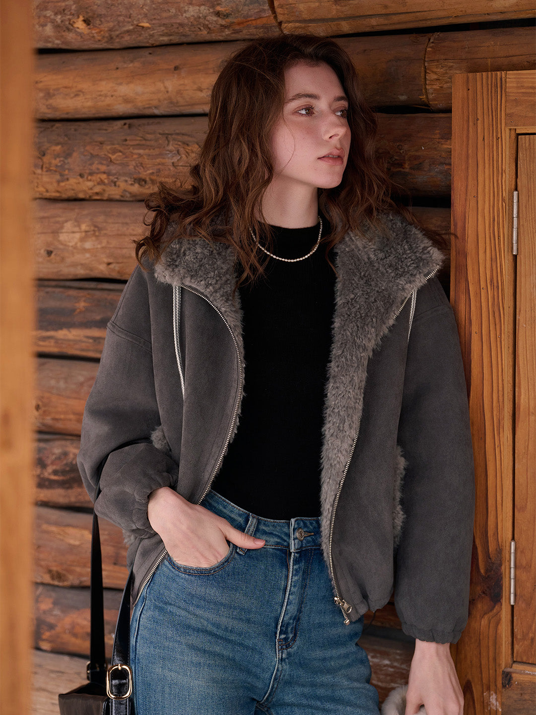 Emberlynn Shearling Short Coat