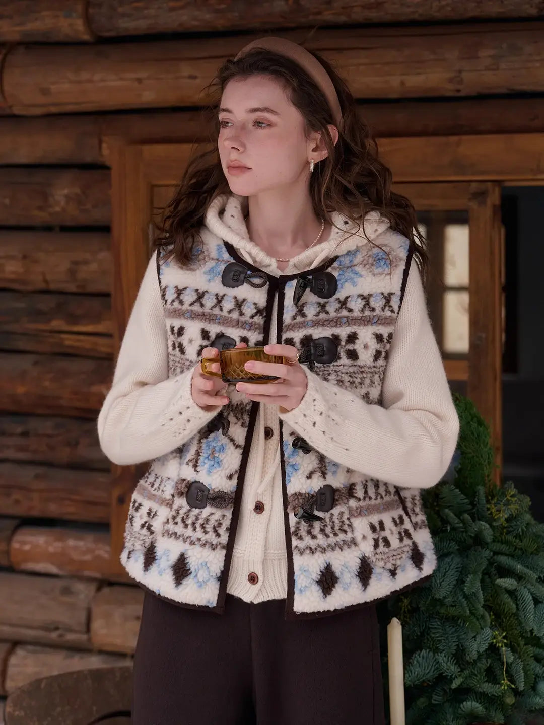 Kamari Round Neck Fair Isle Vest