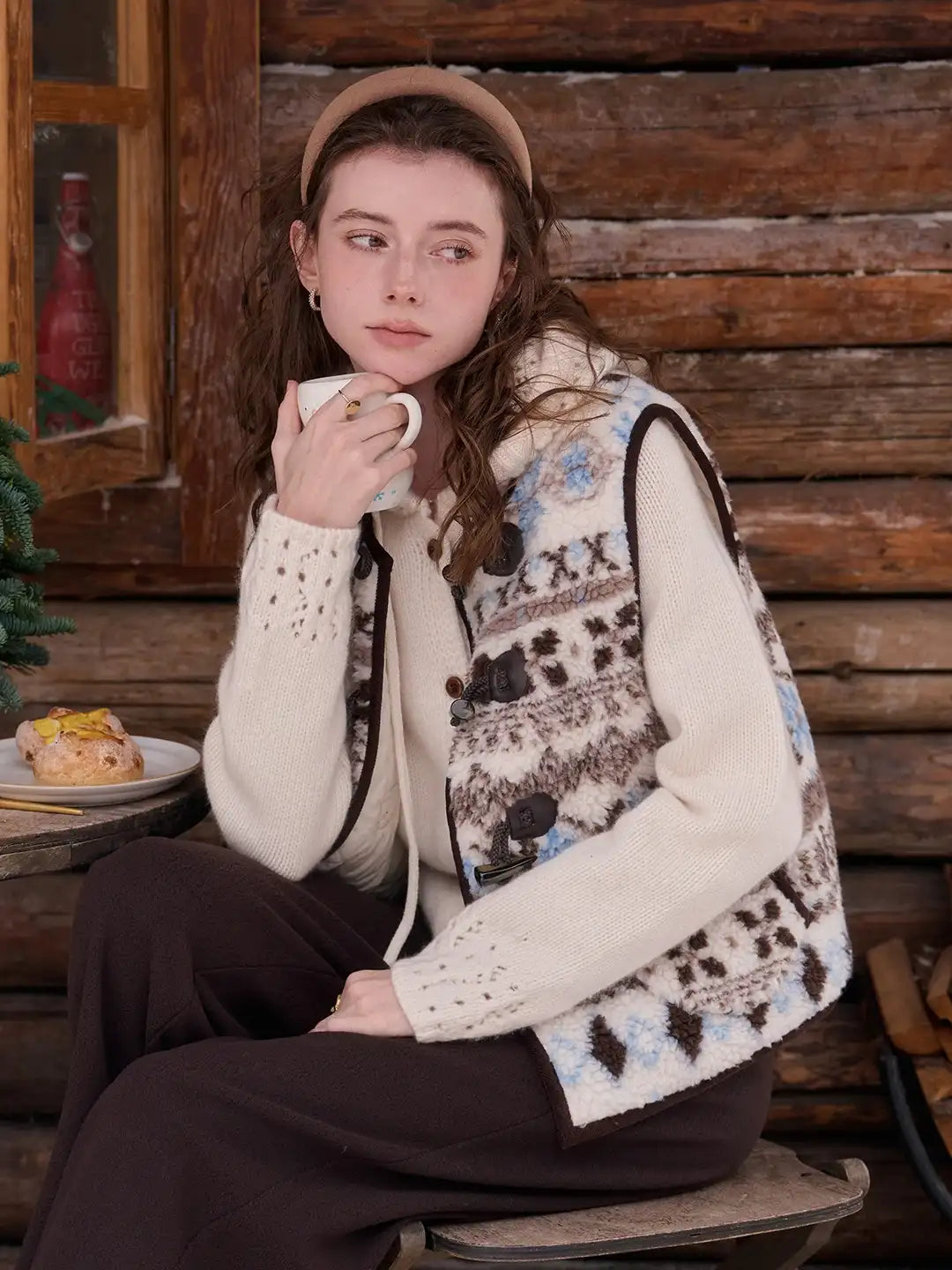 Kamari Round Neck Fair Isle Vest