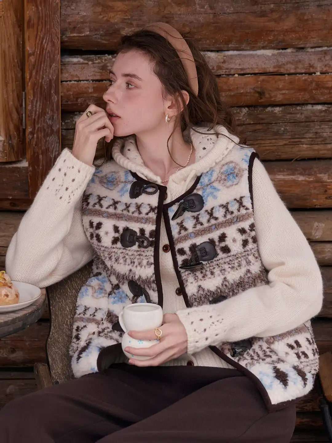 Kamari Round Neck Fair Isle Vest