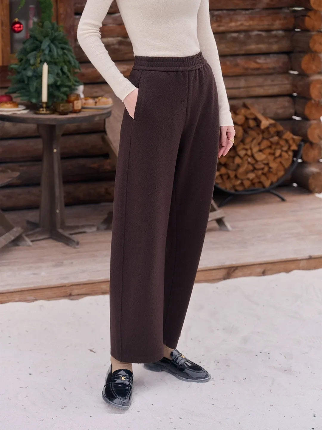 Jessie Silhouette Straight Wool Trousers