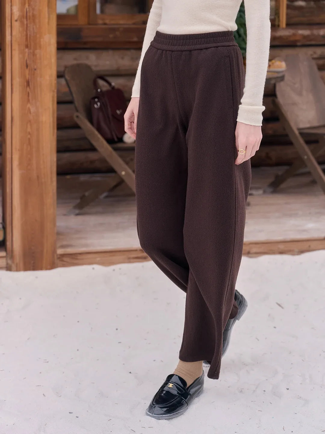 Jessie Silhouette Straight Wool Trousers