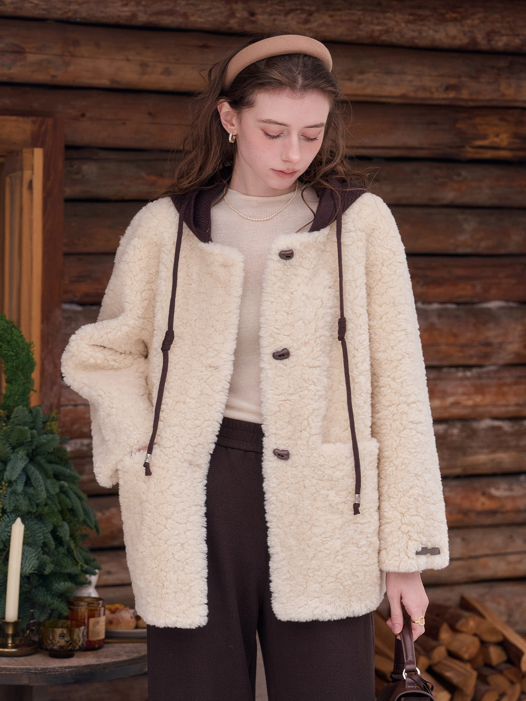 Ramona Round Neck Fluffy Coat