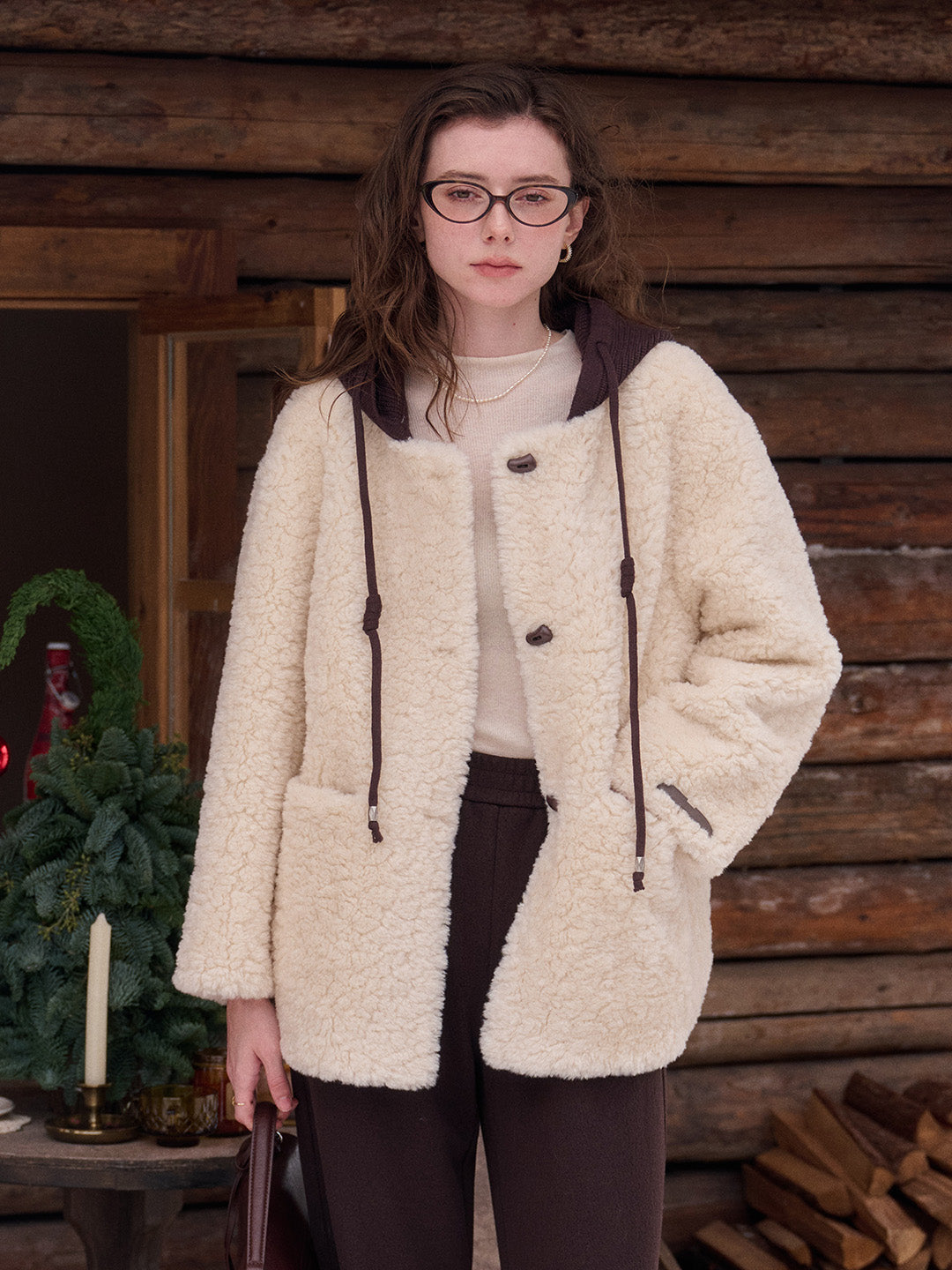 Ramona Round Neck Fluffy Coat