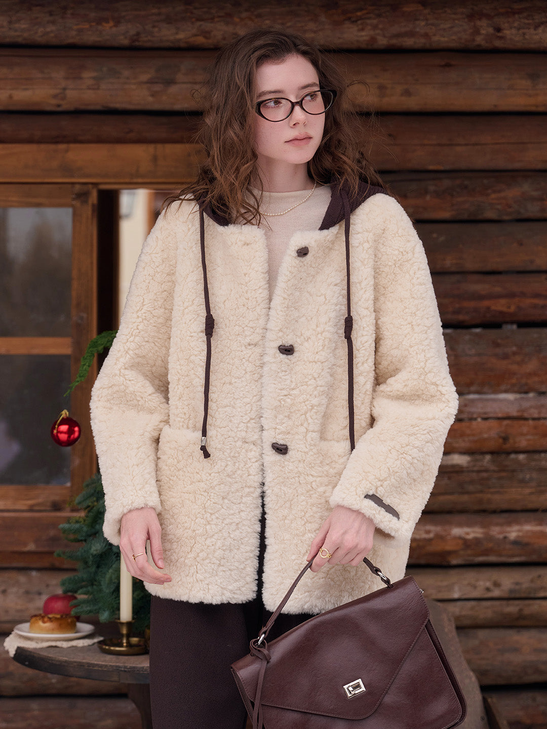 Ramona Round Neck Fluffy Coat