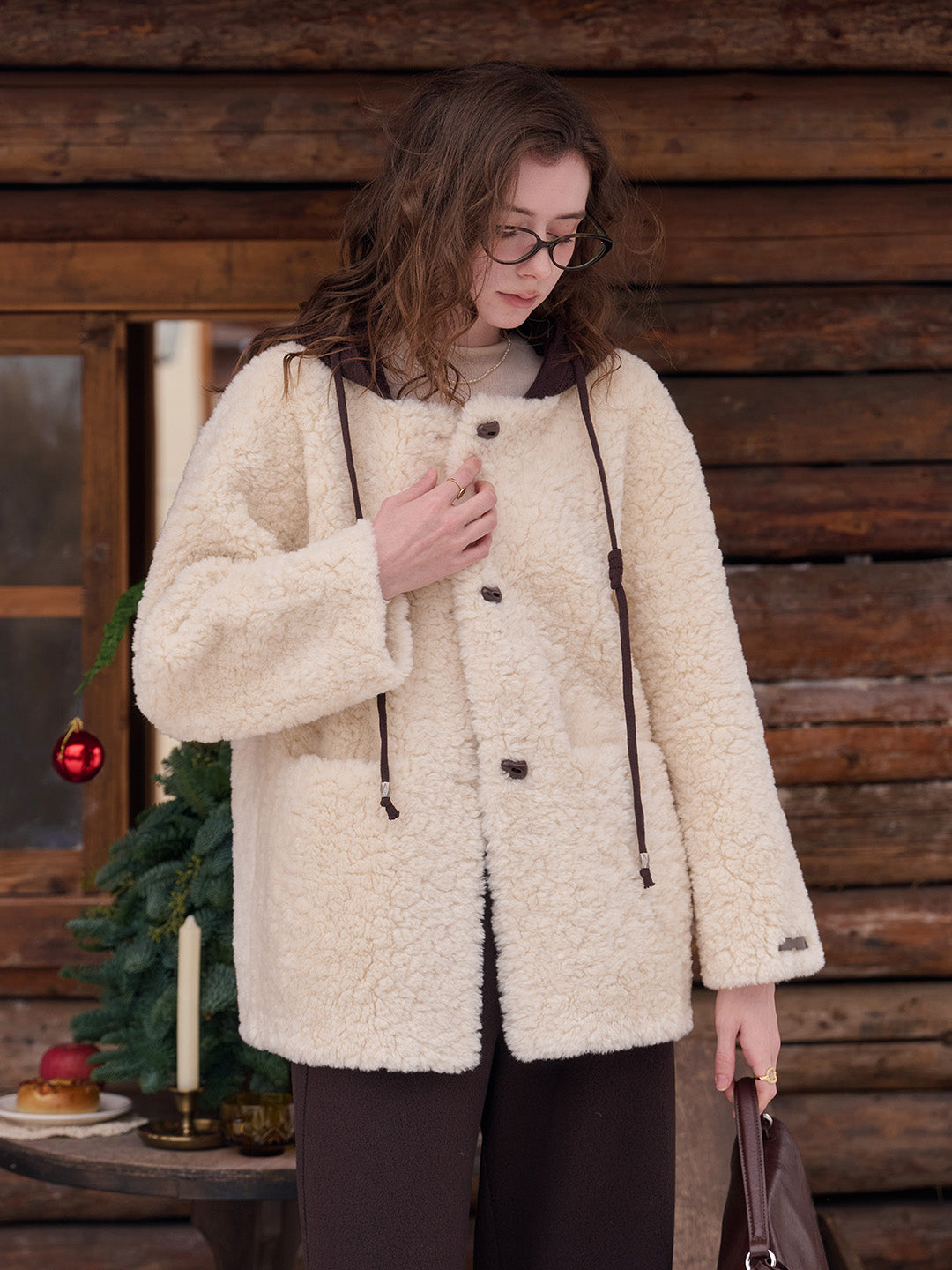 Ramona Round Neck Fluffy Coat