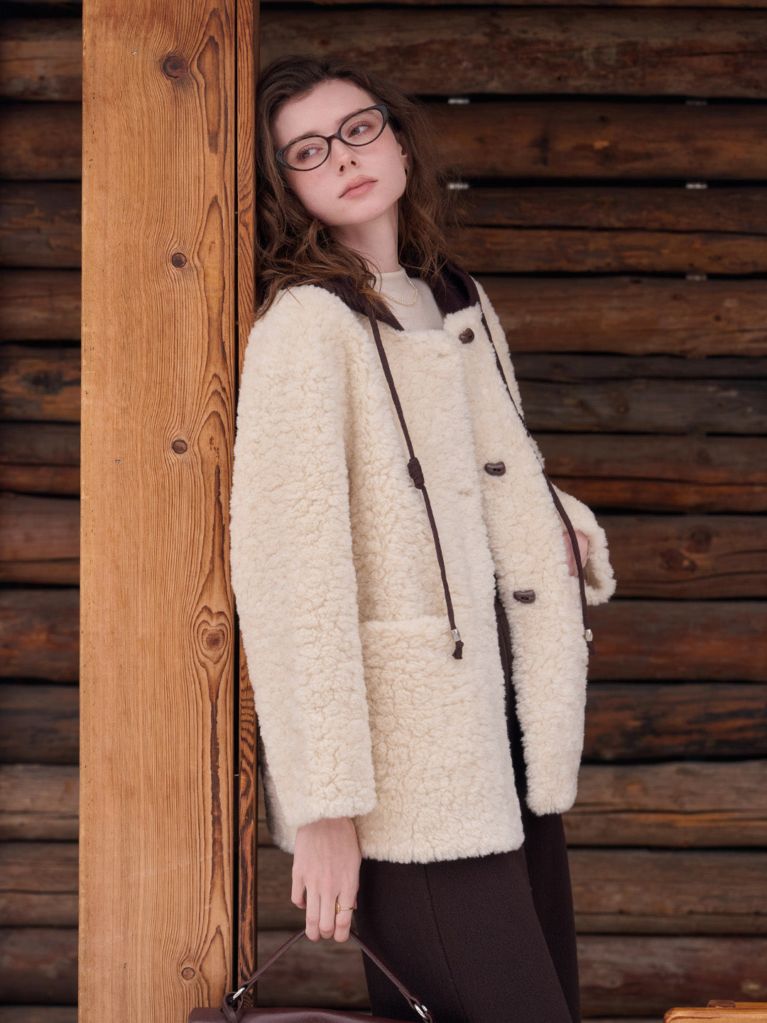 Ramona Round Neck Fluffy Coat