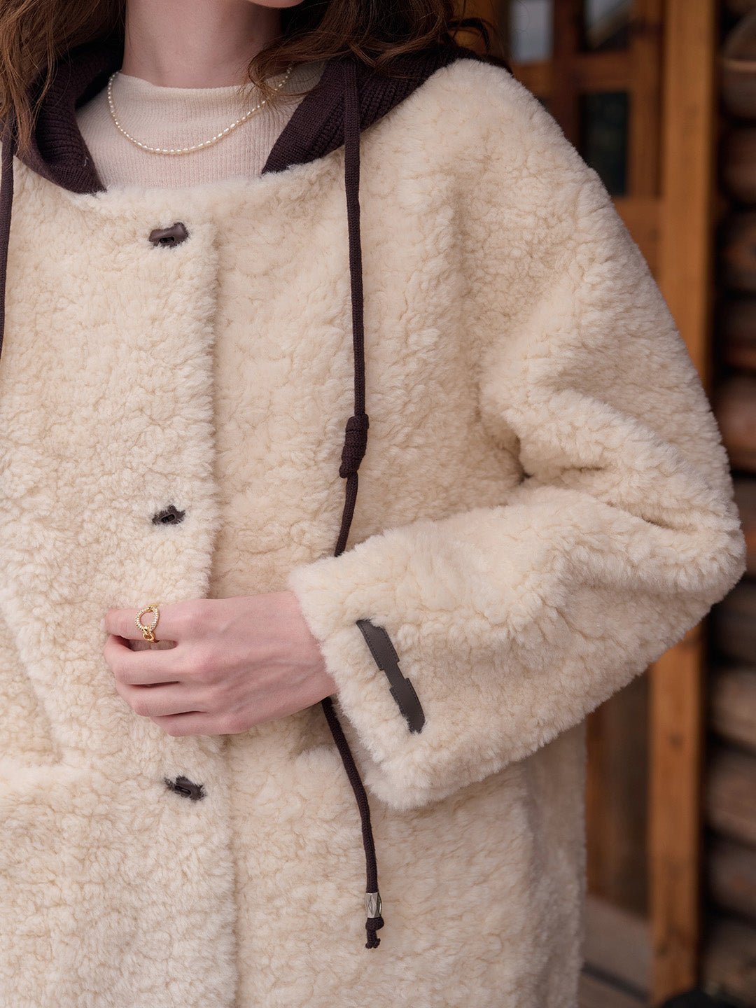 Ramona Round Neck Fluffy Coat