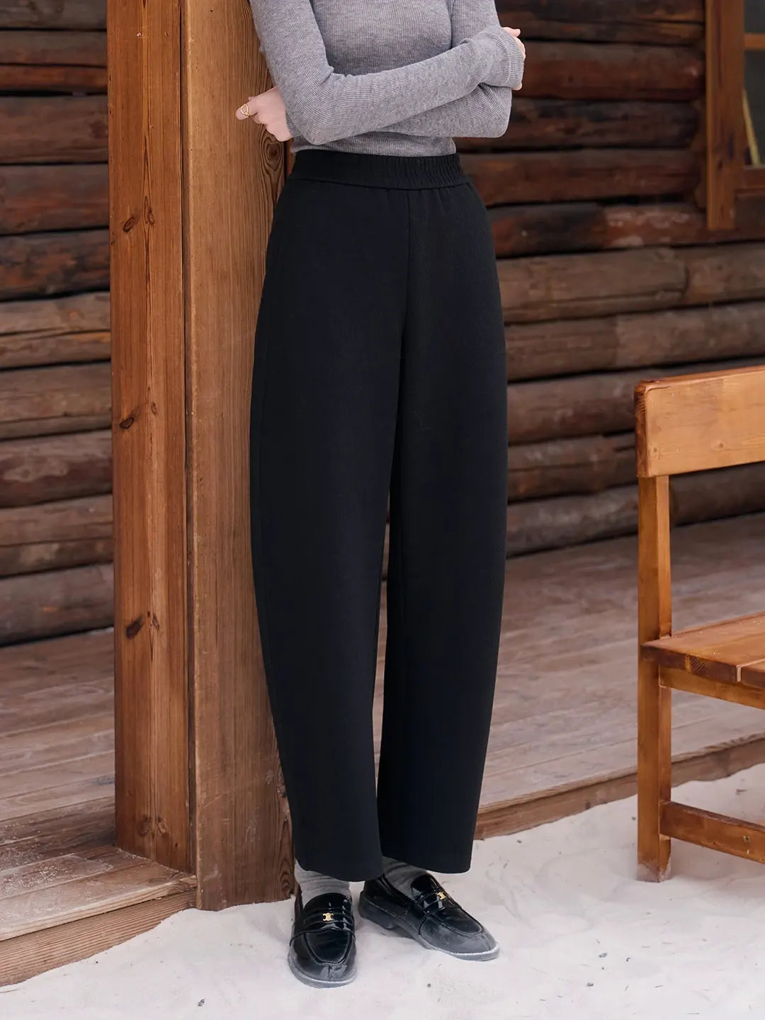 Jessie Silhouette Straight Wool Trousers