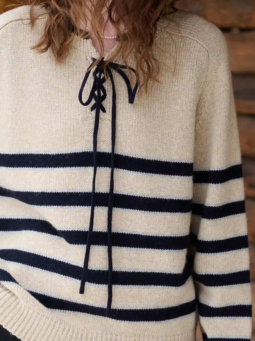 Emberlynn Round Neck Stripe Sweater