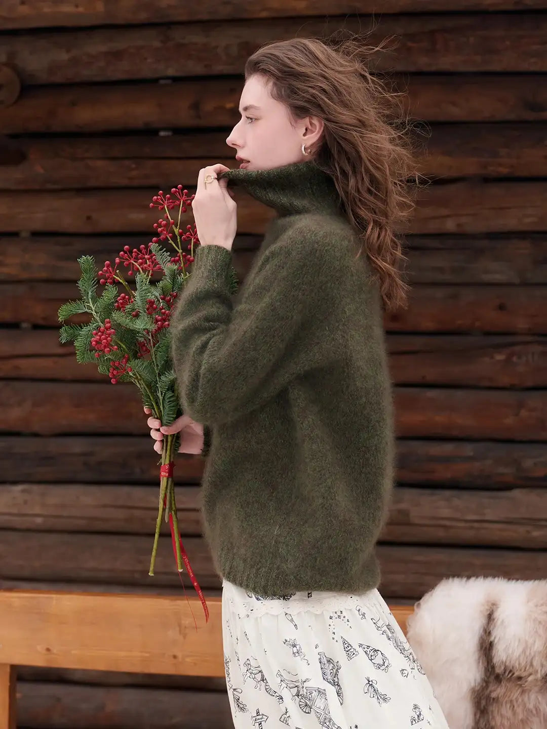 Zayla Turtleneck 100% Wool Sweater