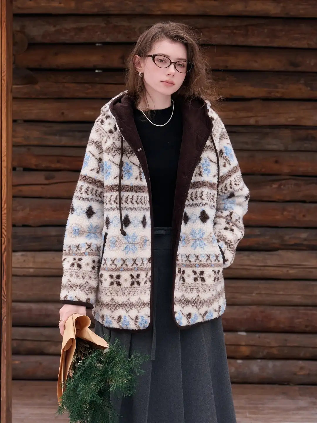 Nyomi Fair Isle Hoodie Coat