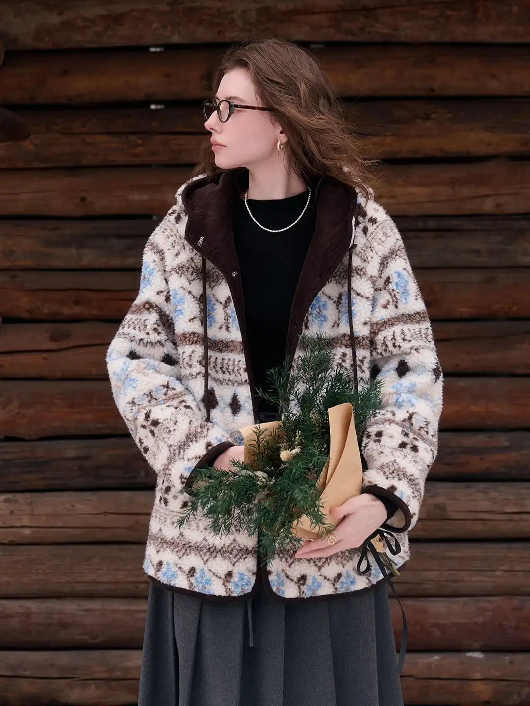 Nyomi Fair Isle Hoodie Coat