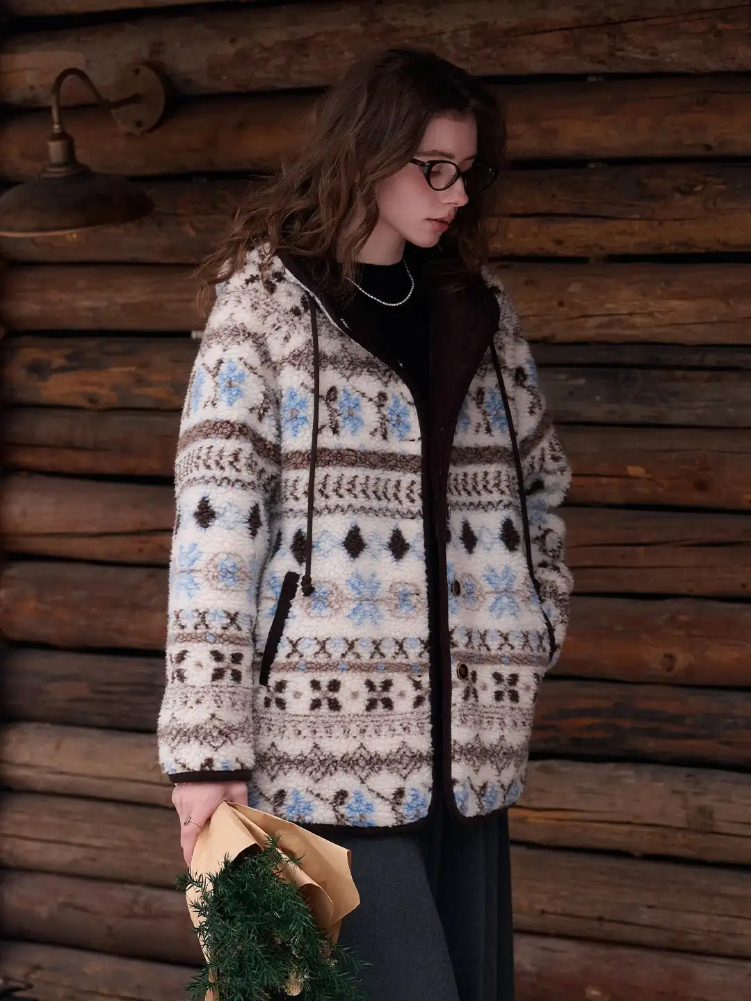 Nyomi Fair Isle Hoodie Coat