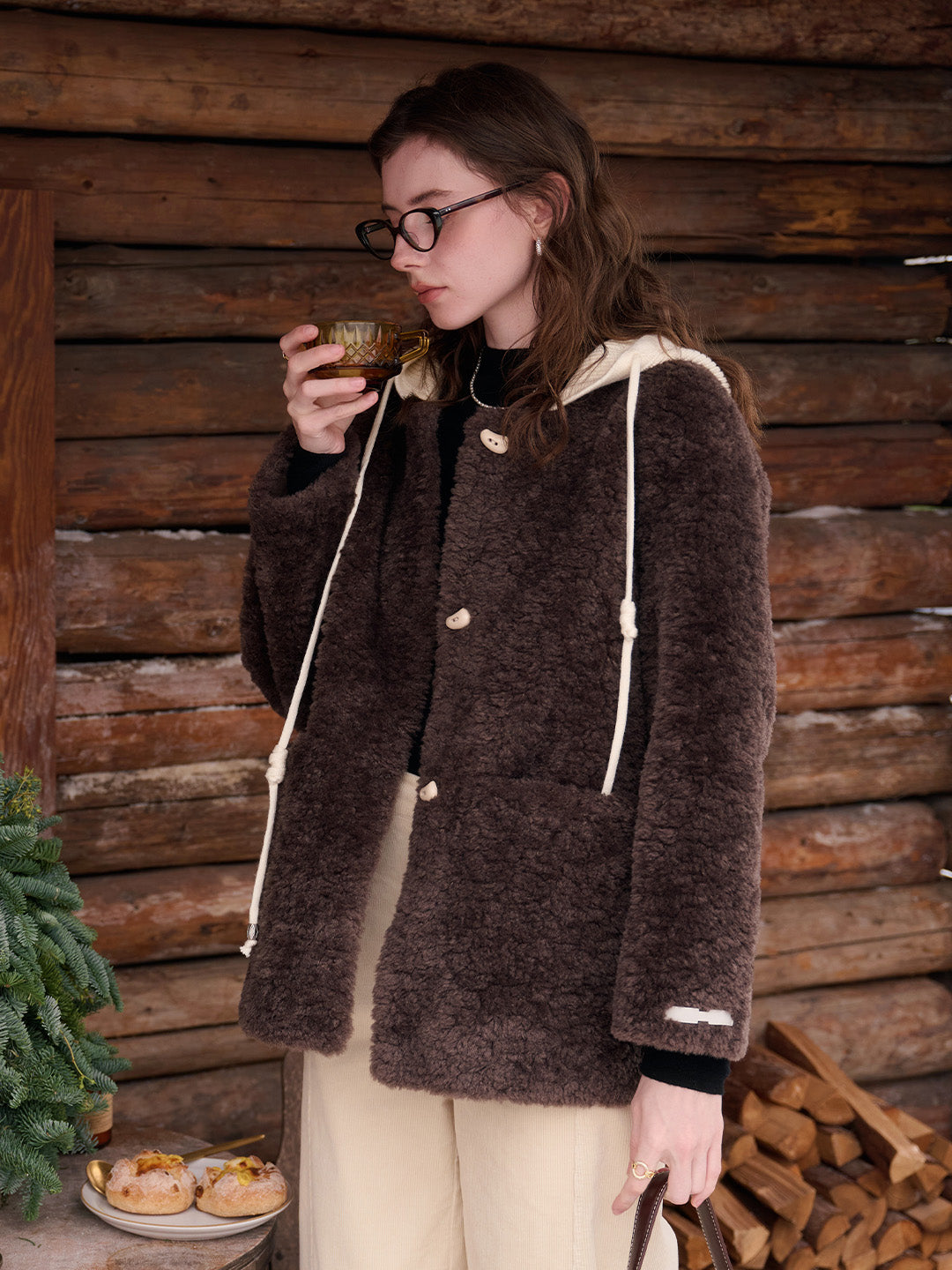 Ramona Round Neck Fluffy Coat