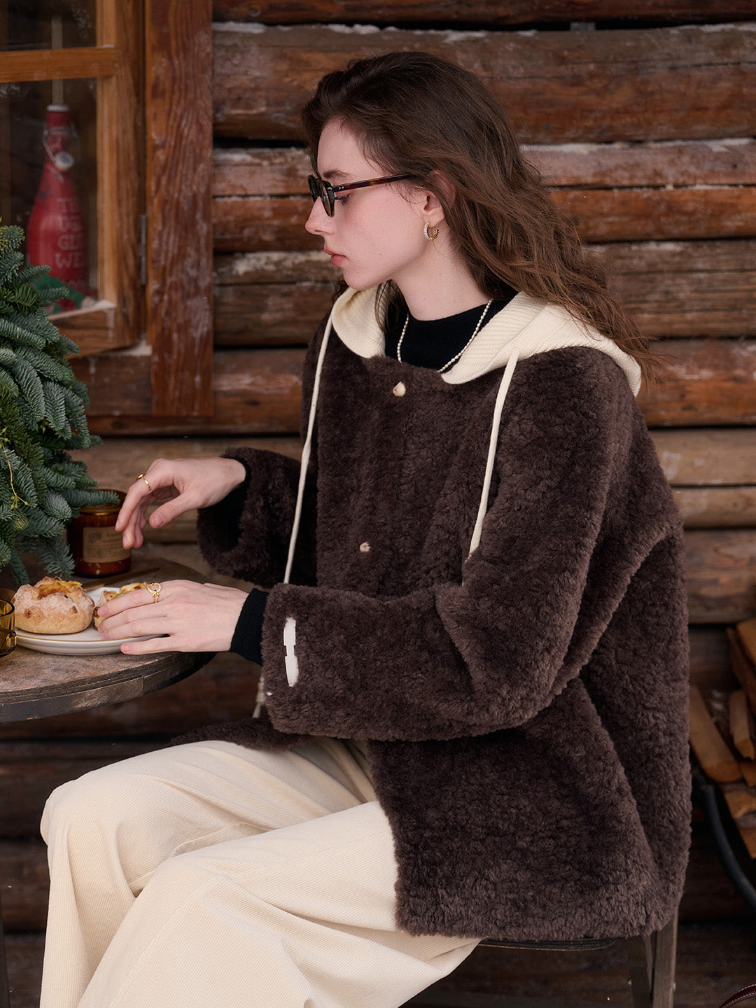 Ramona Round Neck Fluffy Coat