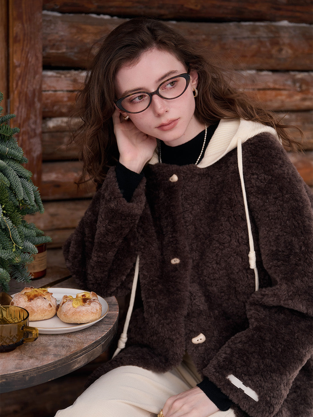 Ramona Round Neck Fluffy Coat