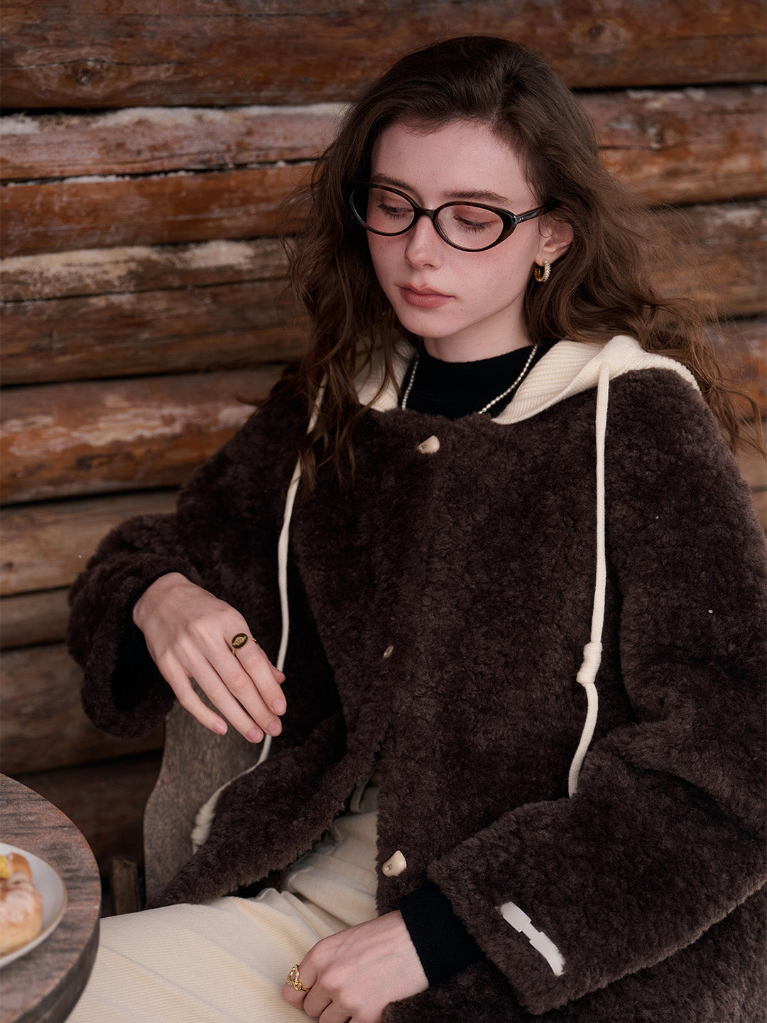 Ramona Round Neck Fluffy Coat