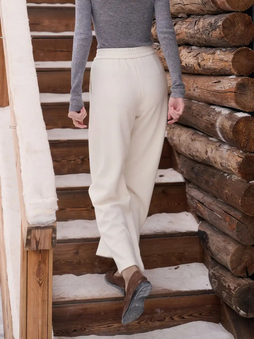 Jessie Silhouette Straight Wool Trousers
