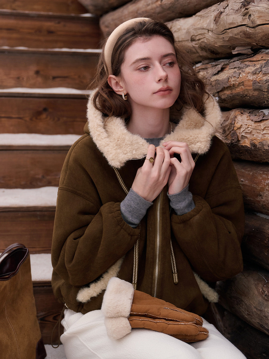 Emberlynn Shearling Short Coat