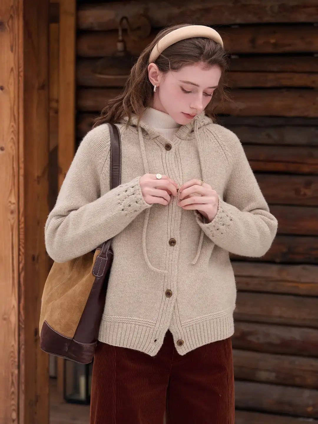 Kori 100% Wool Hoodie Cardigan