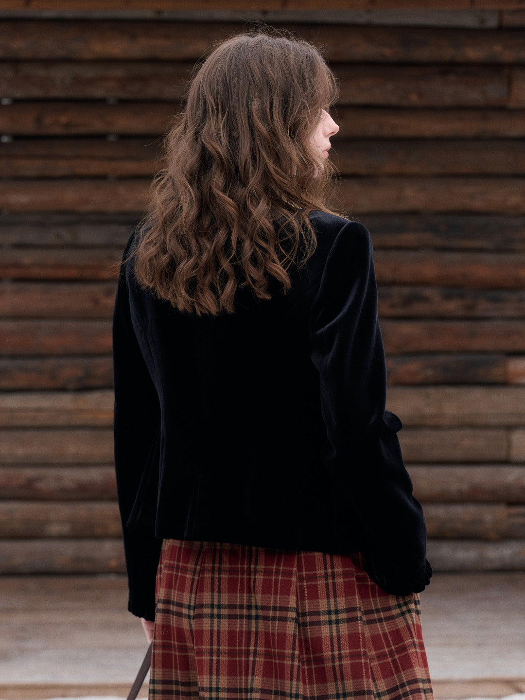 Adley Round Neck Velvet Jacket