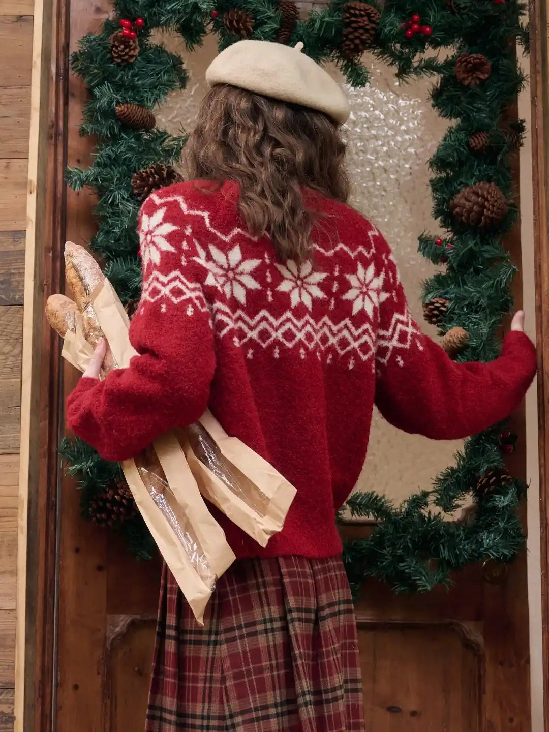 Cleo Round Neck Jacquard Cardigan