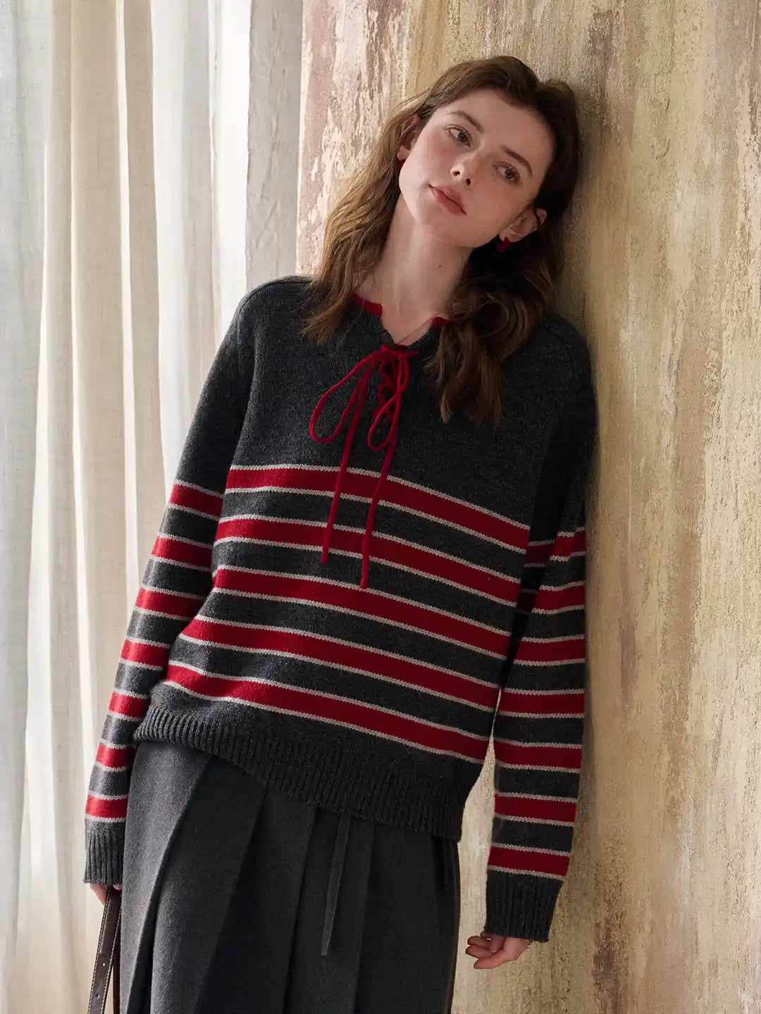 Emberlynn Round Neck Stripe Sweater
